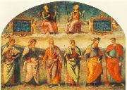 PERUGINO, Pietro Prudence and Justice with Six Antique Wisemen oil painting reproduction